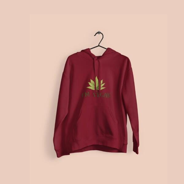I'm Vegan Hoodie Maroon
