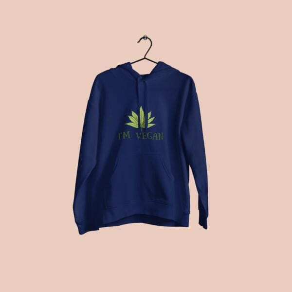 I'm Vegan Hoodie Navy Blue