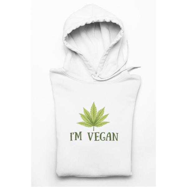 I'm Vegan Hoodie White