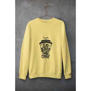 Life Is Better With Coffee Sweatshirt Beige