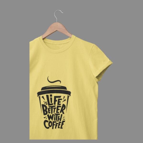 Life Is Better With Coffee T-Shirt Beige