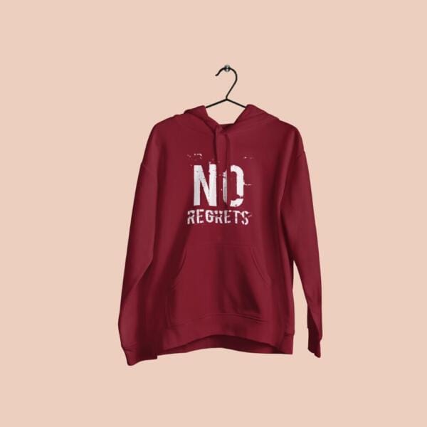 No Regrets Hoodie Maroon (1)