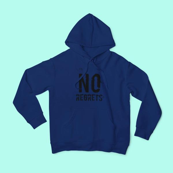 No Regrets Hoodie Navy Blue