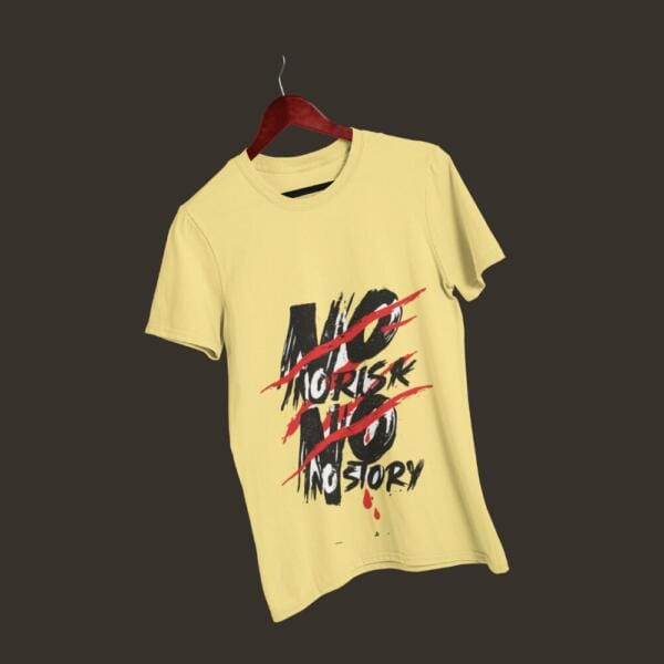 No Risk No Story T-Shirt Beige