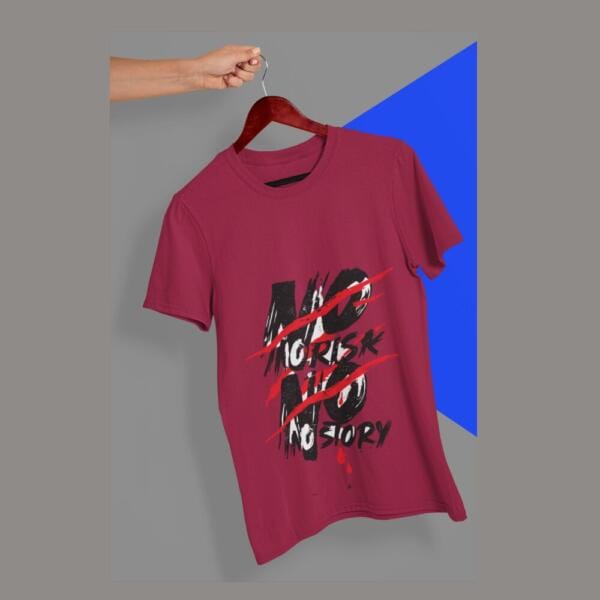 No Risk No Story T-Shirt Maroon
