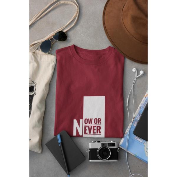 Now Or Never T-shirt Maroon