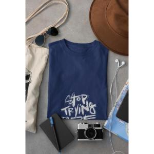 Stop Trying To Be Perfect T-shirt Navy Blue