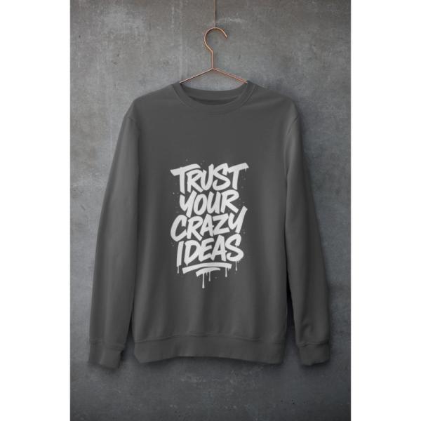 Trust Your Crazy Ideas Sweatshirt Grey