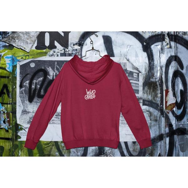 Who Cares Hoodie Maroon