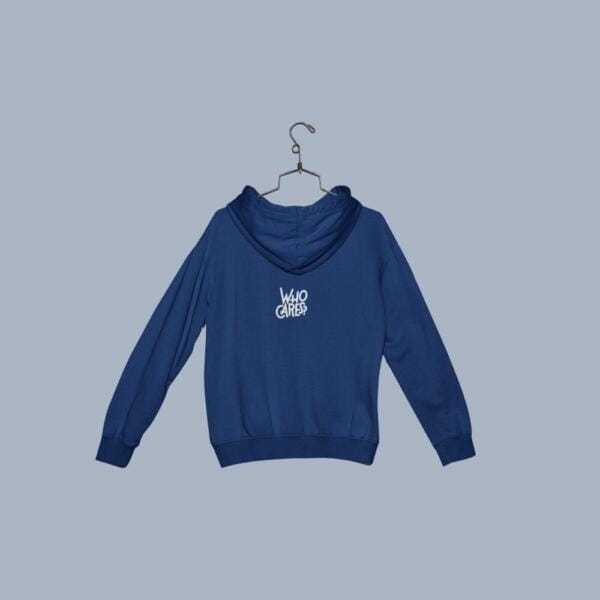 Who Cares Hoodie Navy Blue