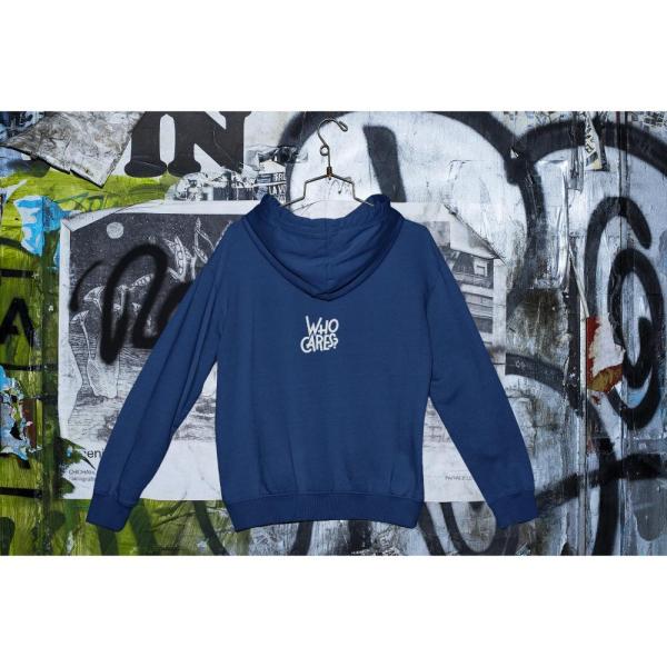 Who Cares Hoodie Navy Blue