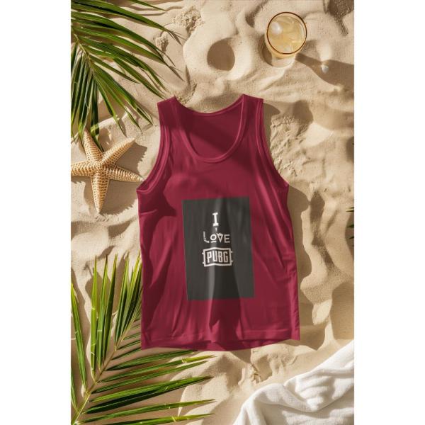I Love Pubg Tank Top Maroon