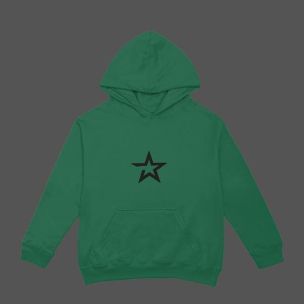 Bold Star Hoodie Bottle Green