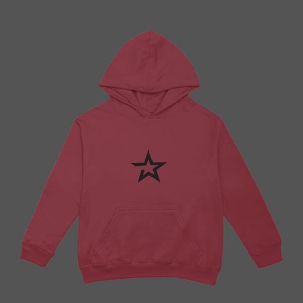 Bold Star Hoodie Maroon