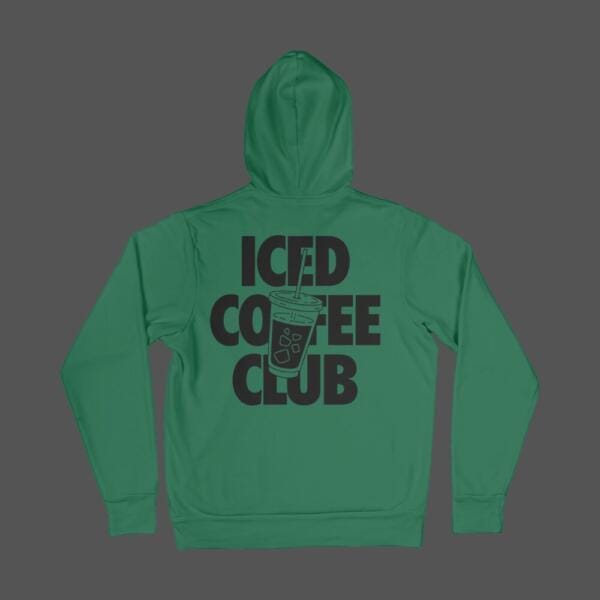 Iced Coffee Club Hoodie Bottle Green