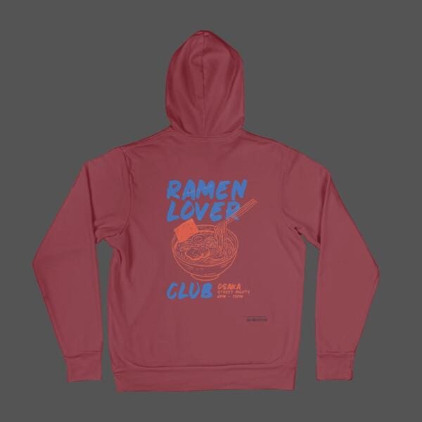 Ramen Lover Club Hoodie Maroon