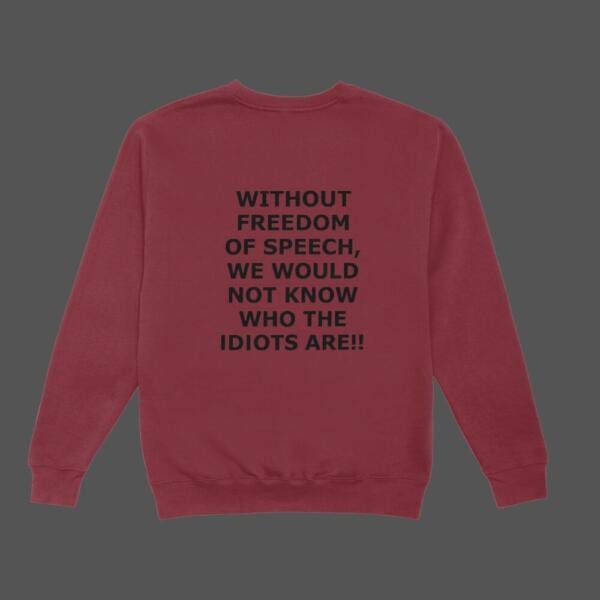 Without Freedom Of Speech Sweatshirt Maroon