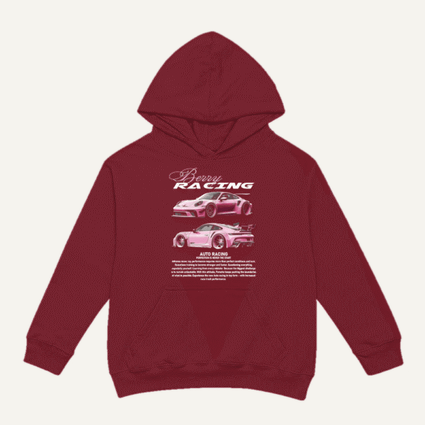 Berry Racing Hoodie Maroon