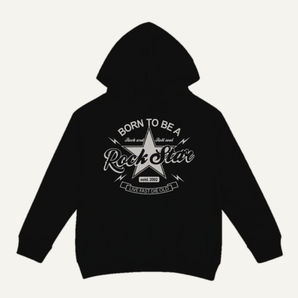 Born To Be A Rock Star Hoodie Black