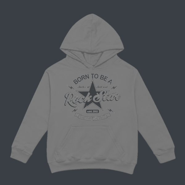 Born To Be A Rock Star Hoodie Grey
