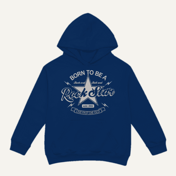 Born To Be A Rock Star Hoodie Navy Blue