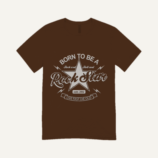 Born To Be A Rock Star T-shirt Chocolate Brown