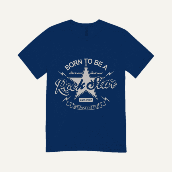 Born To Be A Rock Star T-shirt Navy Blue