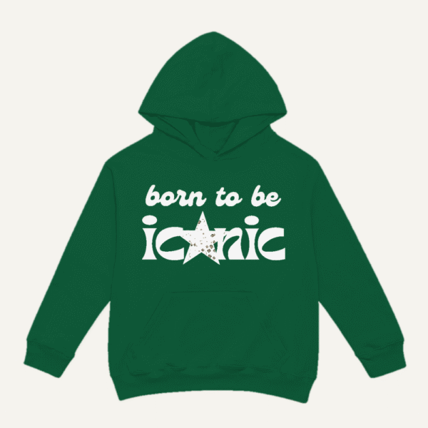 Born To Be Iconic Dark Ink Hoodie Bottle Green