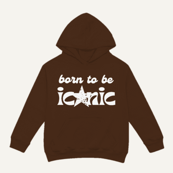 Born To Be Iconic Dark Ink Hoodie Chocolate Brown