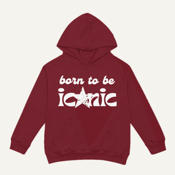Born To Be Iconic Dark Ink Hoodie Maroon
