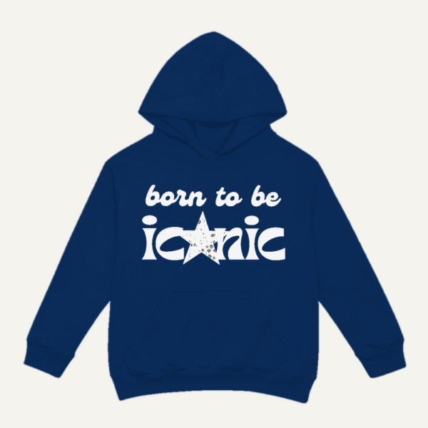 Born To Be Iconic Dark Ink Hoodie Navy Blue