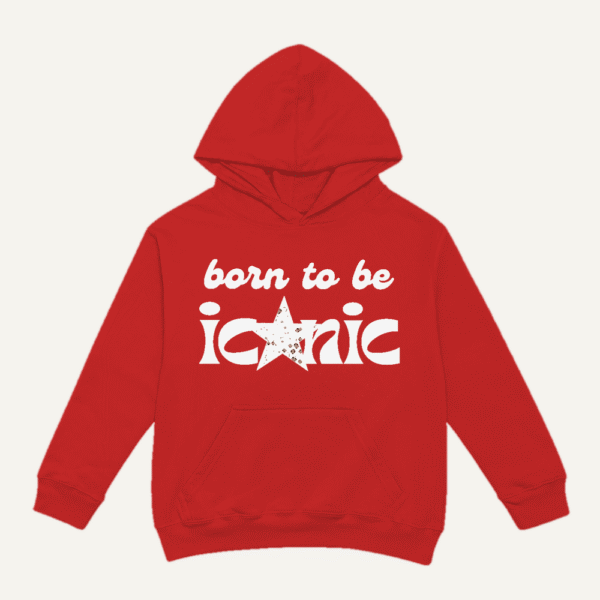 Born To Be Iconic Dark Ink Hoodie Red