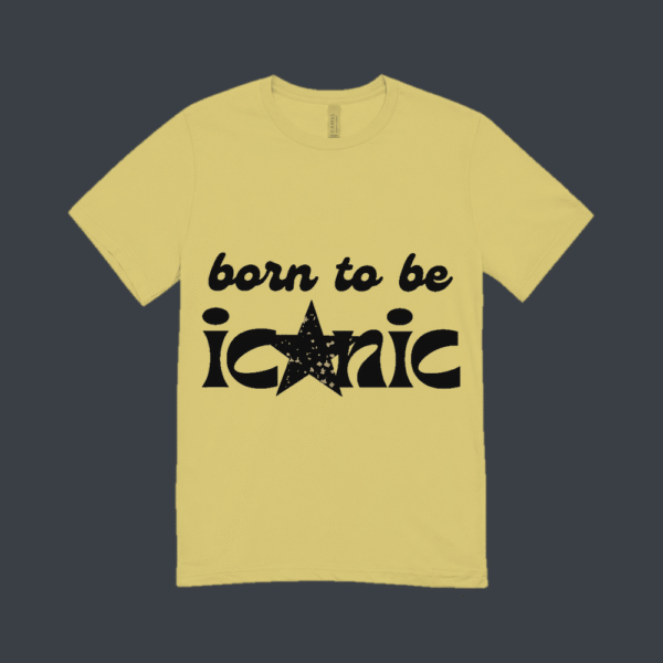 Born To Be Iconic Dark Ink T-shirt Beige