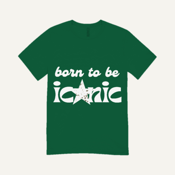 Born To Be Iconic Dark Ink T-shirt Bottle Green
