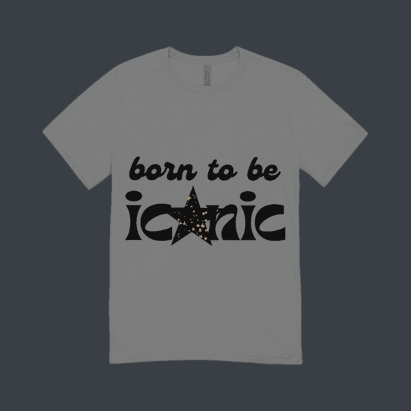Born To Be Iconic Dark Ink T-shirt Grey
