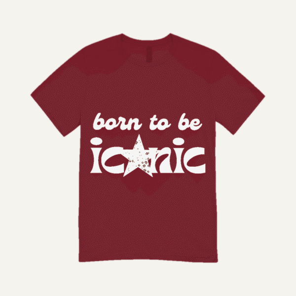 Born To Be Iconic Dark Ink T-shirt Maroon