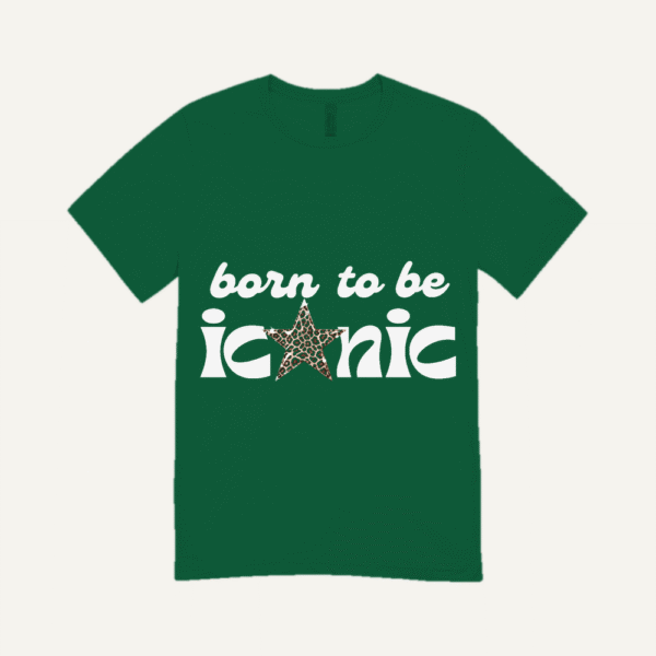 Born To Be Iconic Light Ink T-shirt Bottle Green