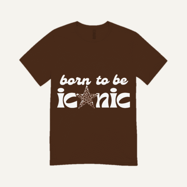 Born To Be Iconic Light Ink T-shirt Chocolate Brown
