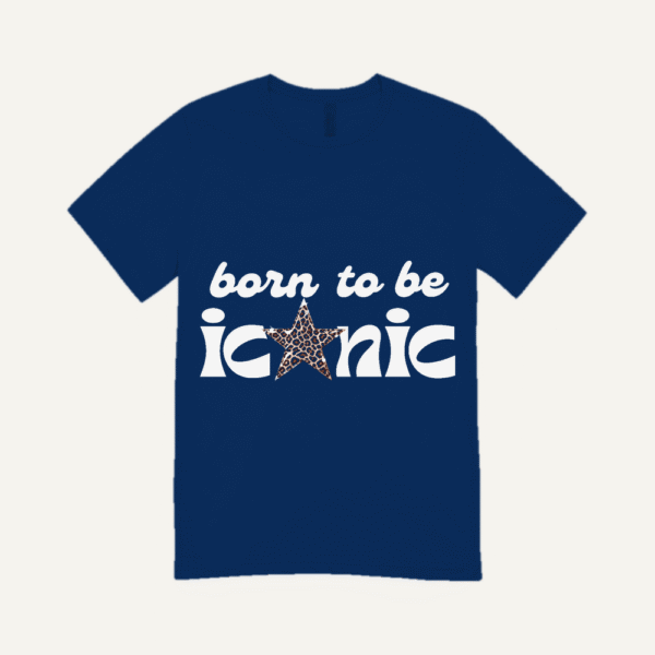 Born To Be Iconic Light Ink T-shirt Navy Blue