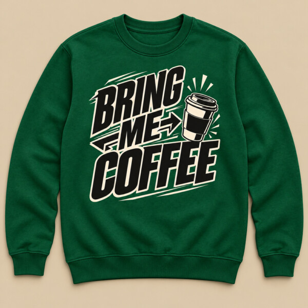 Bring Me Coffee Sweatshirt Bottle Green