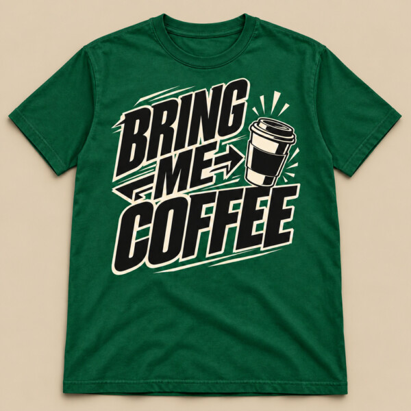 Bring Me Coffee T-shirt Bottle Green
