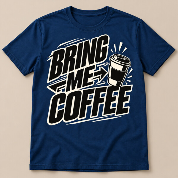 Bring Me Coffee T-shirt Navy Blue