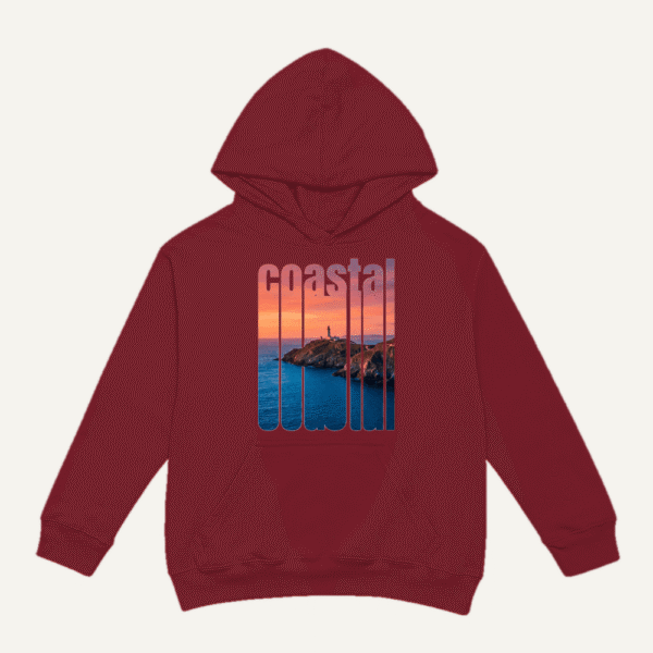 Coastal Sunset Hoodie Maroon