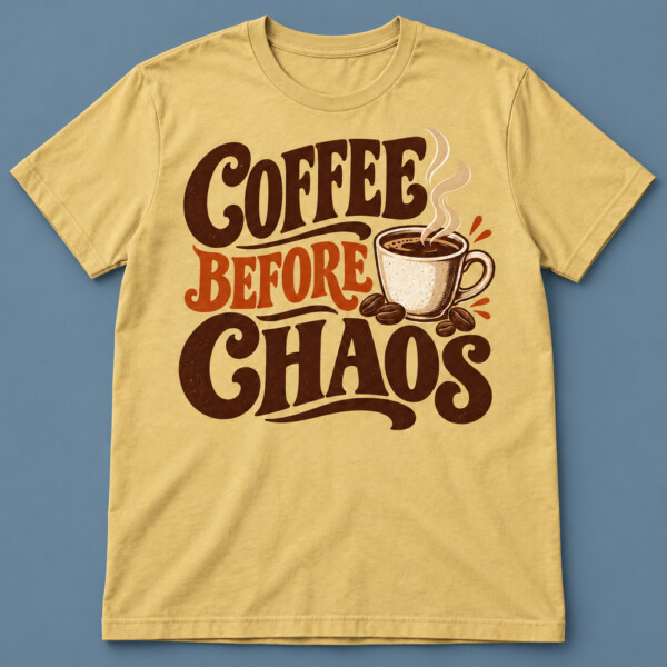 Coffee Before Chaos T-shirt Beige