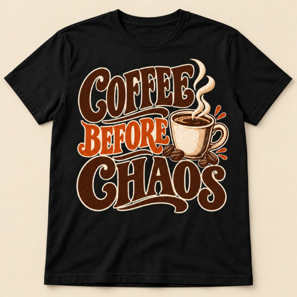 Coffee Before Chaos T-shirt Black