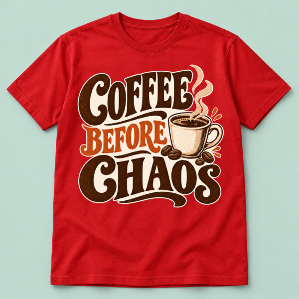 Coffee Before Chaos T-shirt Red