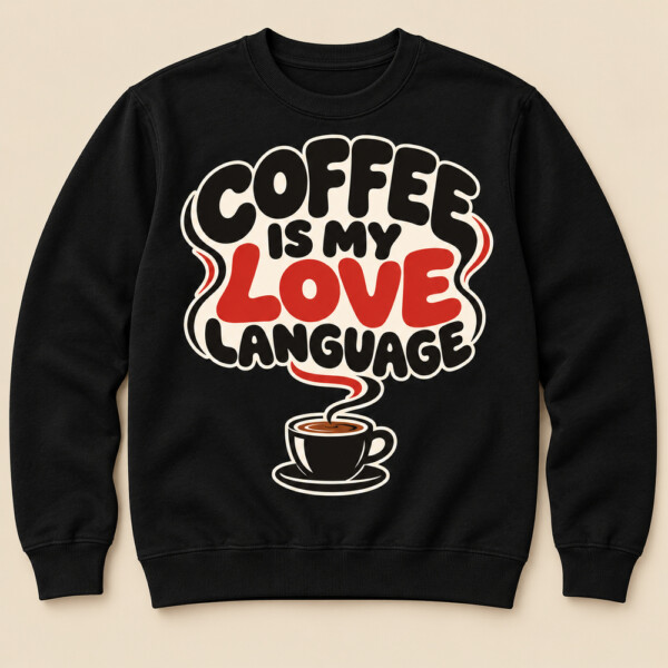 Coffee Is My Love Language Sweatshirt Black