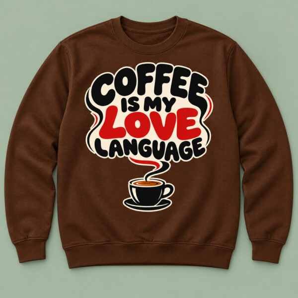 Coffee Is My Love Language Sweatshirt Chocolate Brown
