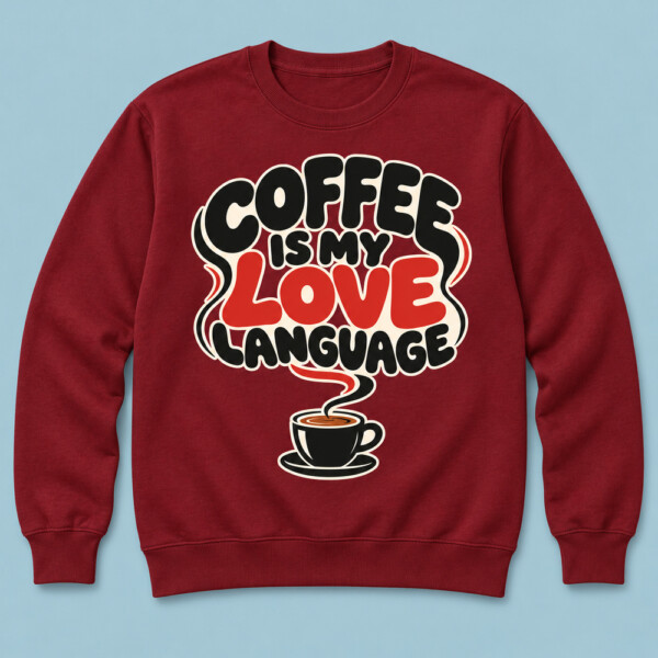 Coffee Is My Love Language Sweatshirt Maroon