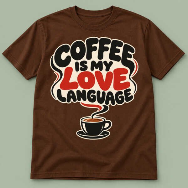 Coffee Is My Love Language T-shirt Chocolate Brown